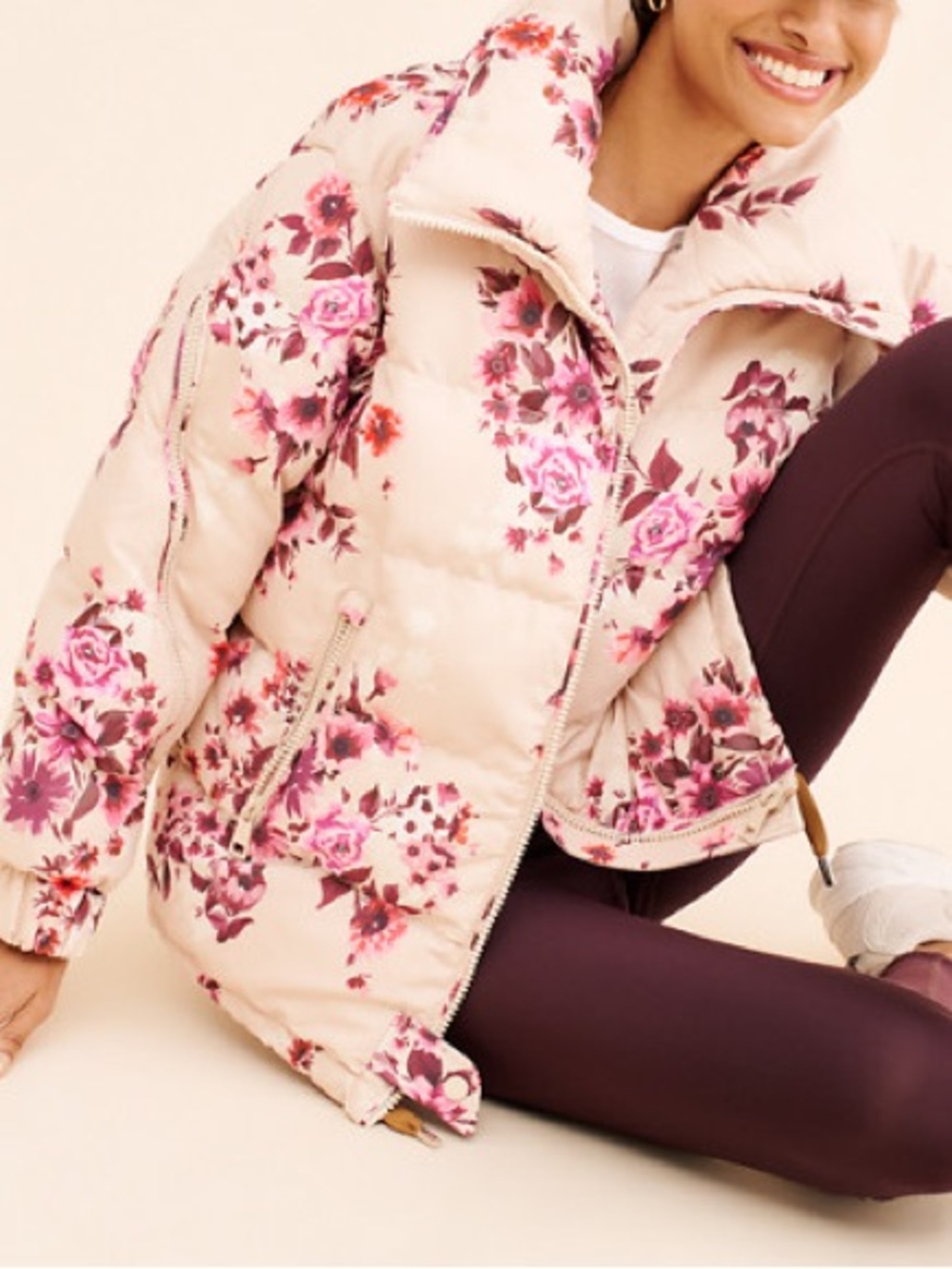 OOF Wear Floral Puffer Jacket Size